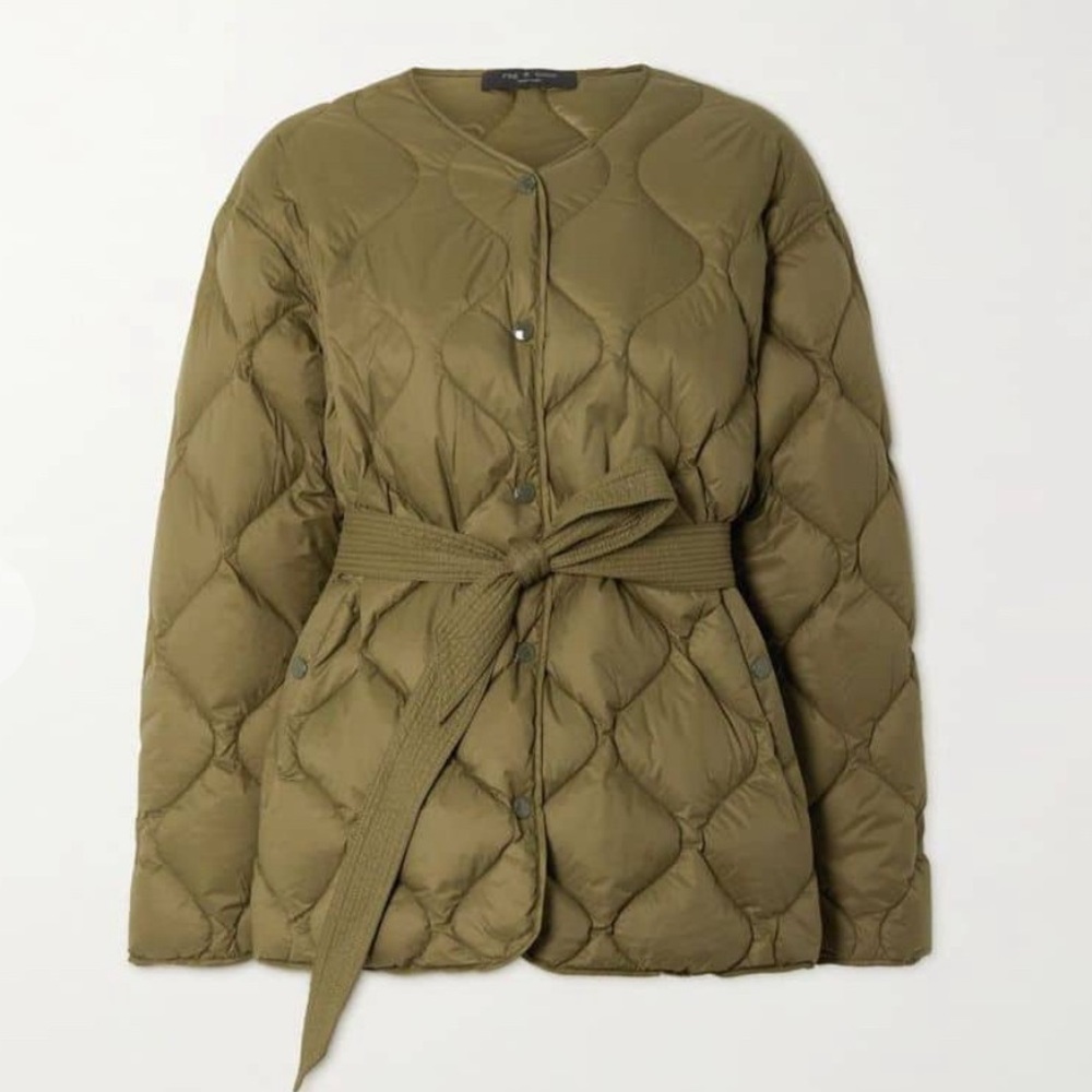 Rag and Bone Rudy Belted Shell Down Quilted Jacket